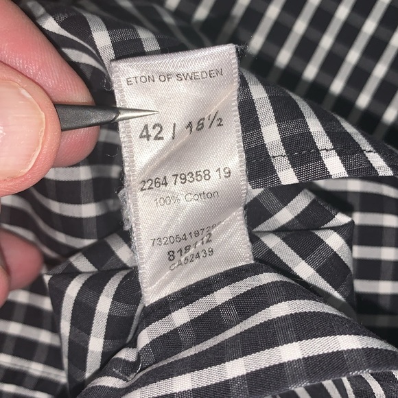 Eton size 16.5 or 42 Men’s Dress shirt. Excellent used condition. - Picture 9 of 13